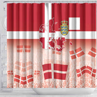Danish National Flag Day Shower Curtain Coat Of Arms With Map