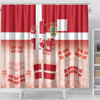 Danish National Flag Day Shower Curtain Coat Of Arms With Map