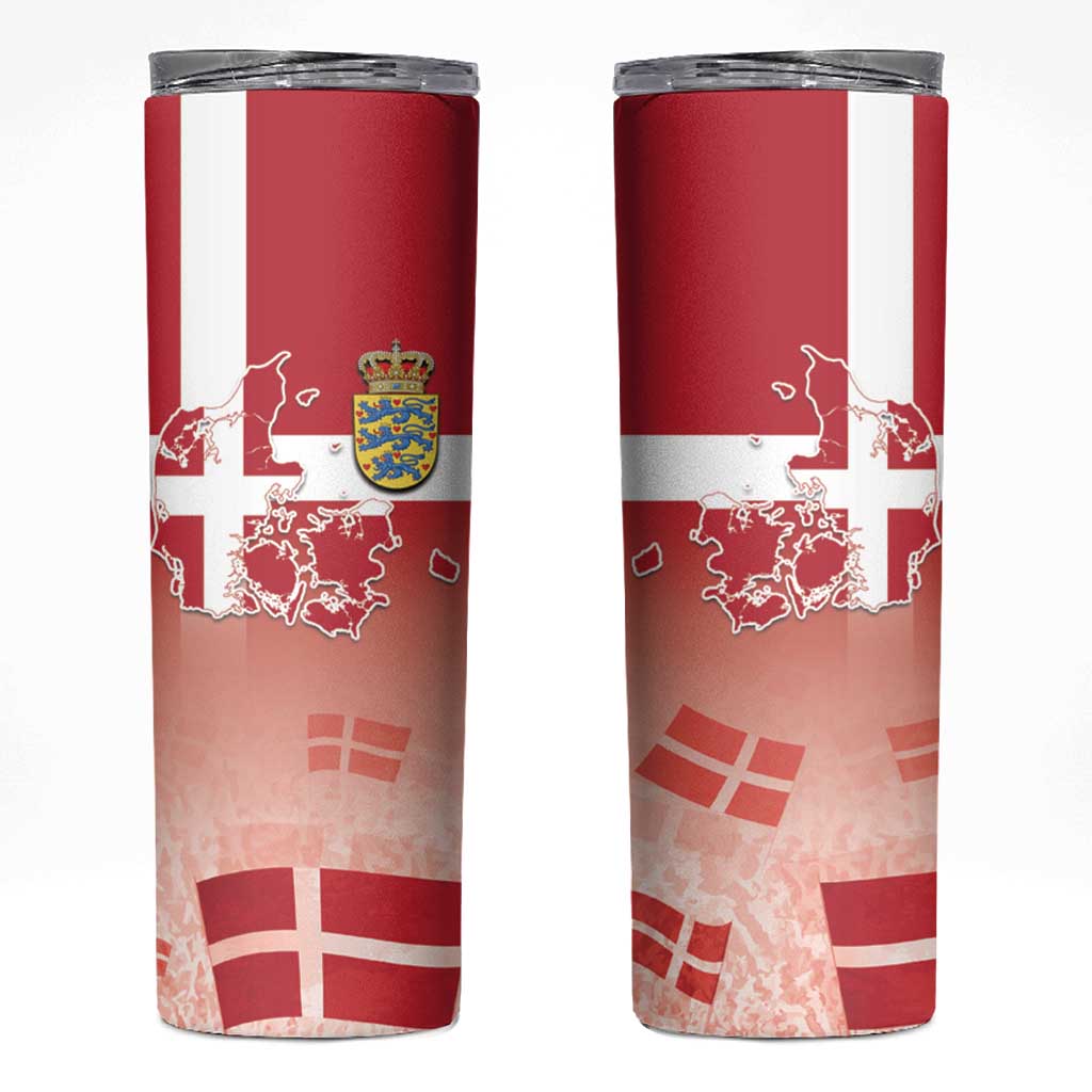 Danish National Flag Day Skinny Tumbler Coat Of Arms With Map