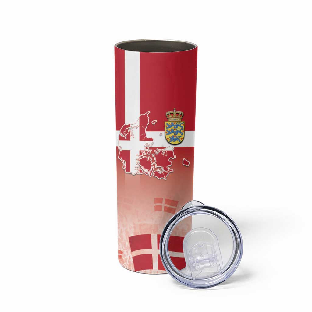 Danish National Flag Day Skinny Tumbler Coat Of Arms With Map