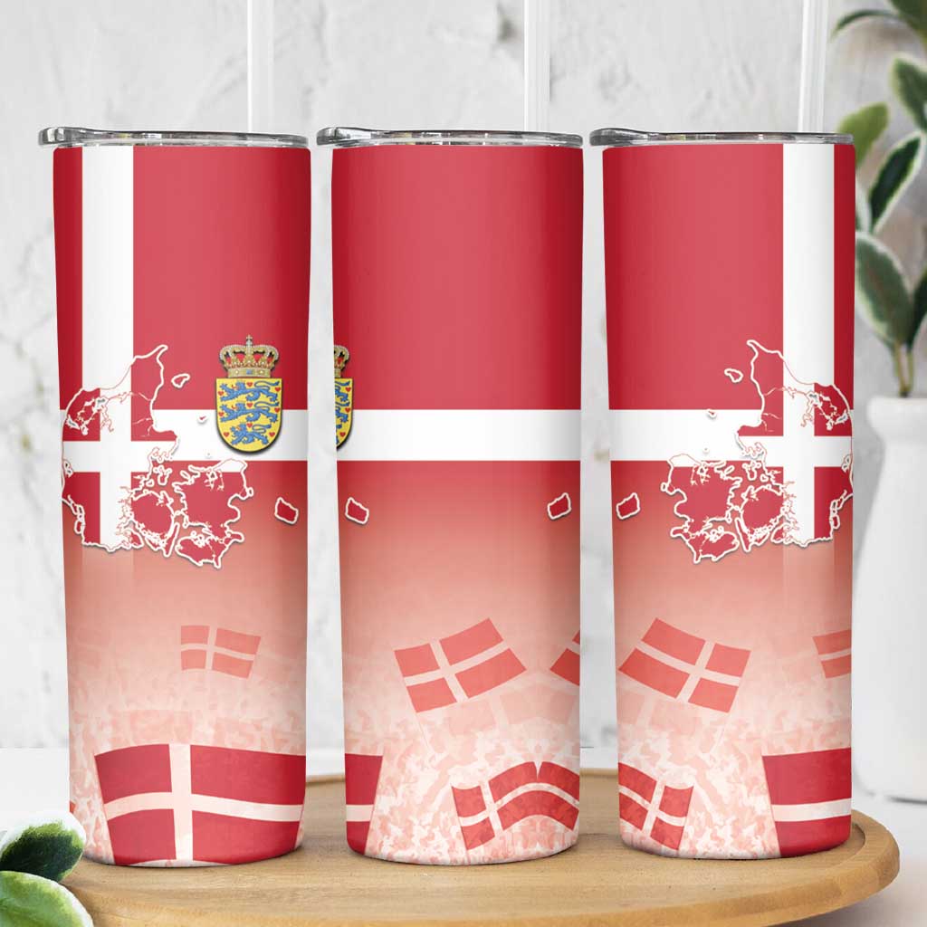 Danish National Flag Day Skinny Tumbler Coat Of Arms With Map