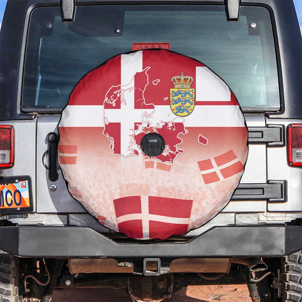 Danish National Flag Day Spare Tire Cover Coat Of Arms With Map