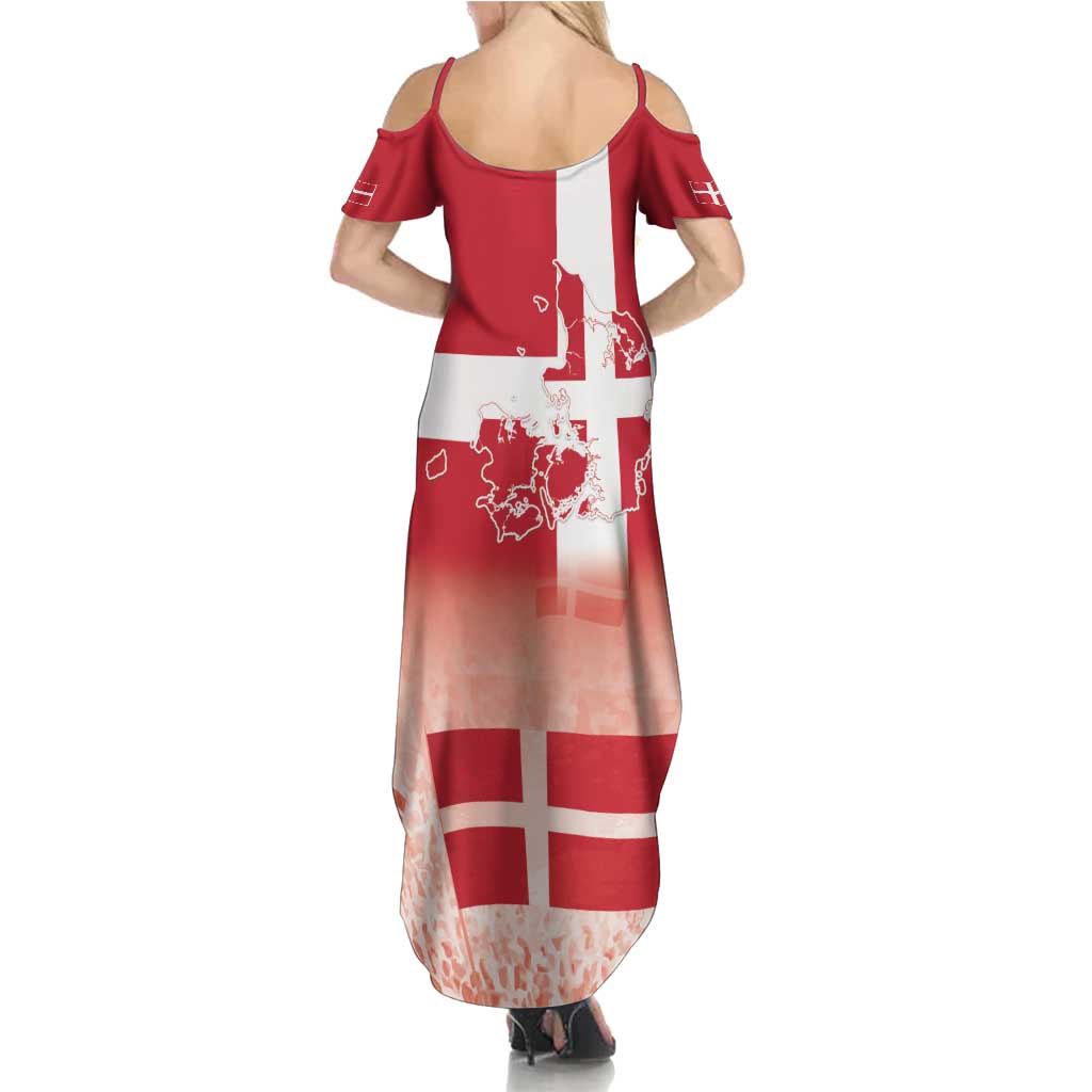 Danish National Flag Day Summer Maxi Dress Coat Of Arms With Map