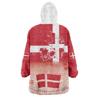 Danish National Flag Day Wearable Blanket Hoodie Coat Of Arms With Map