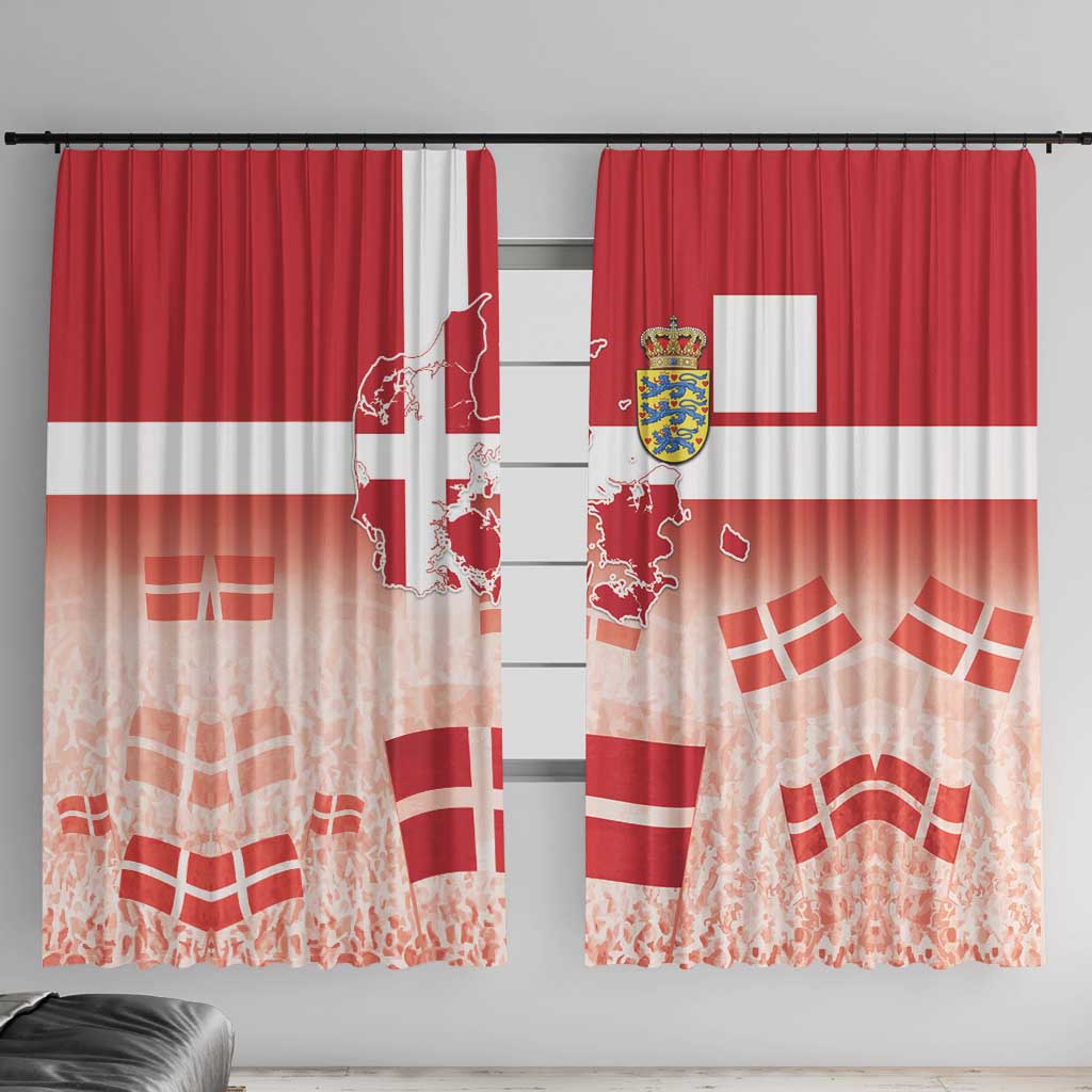 Danish National Flag Day Window Curtain Coat Of Arms With Map