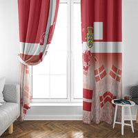 Danish National Flag Day Window Curtain Coat Of Arms With Map