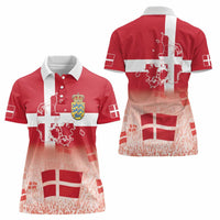 Danish National Flag Day Women Polo Shirt Coat Of Arms With Map