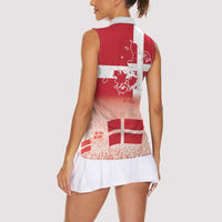 Danish National Flag Day Women Sleeveless Polo Shirt Coat Of Arms With Map