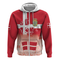 Danish National Flag Day Zip Hoodie Coat Of Arms With Map