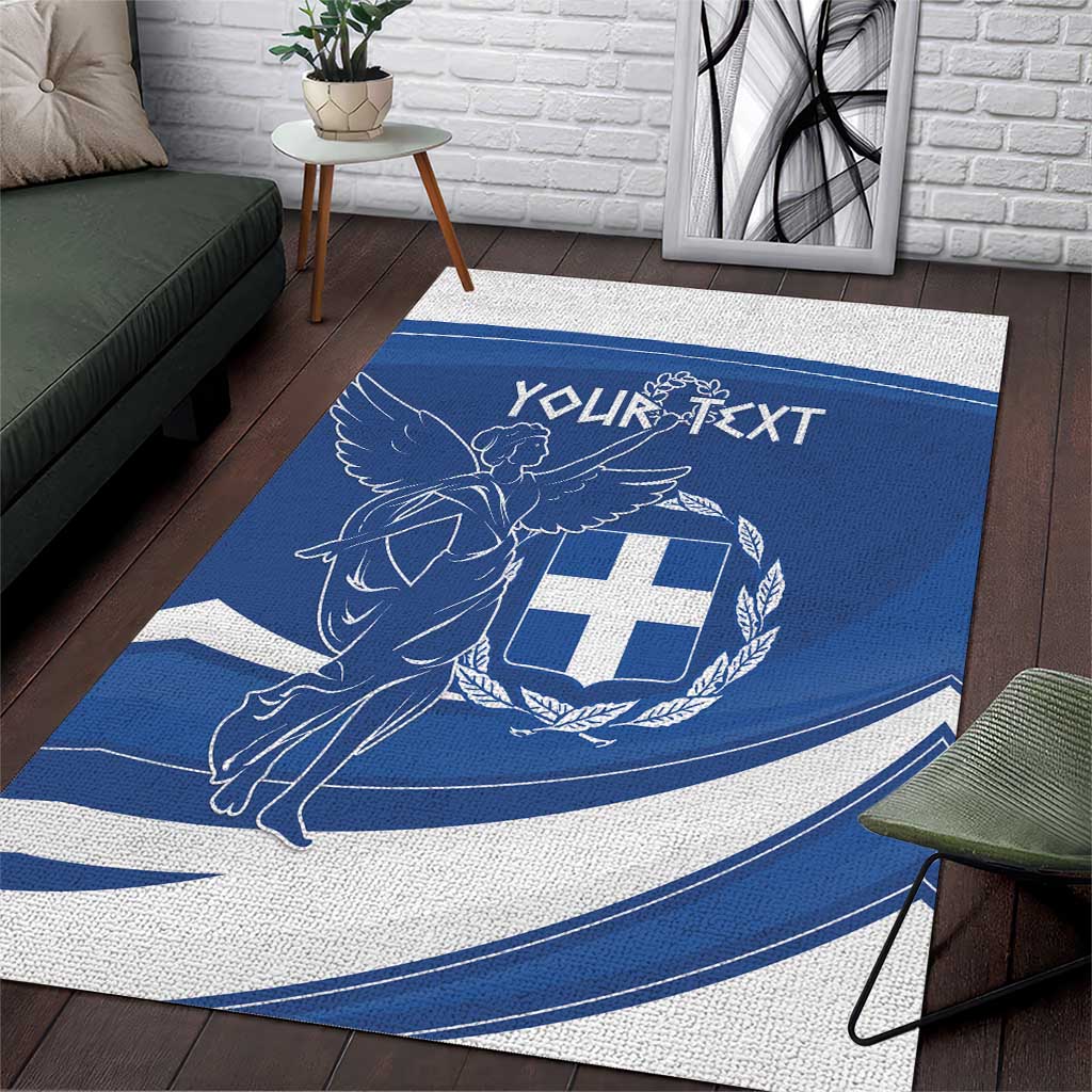 Personalized National Greek Flag Day Area Rug Elliniki Dimokratia