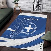 Personalized National Greek Flag Day Area Rug Elliniki Dimokratia
