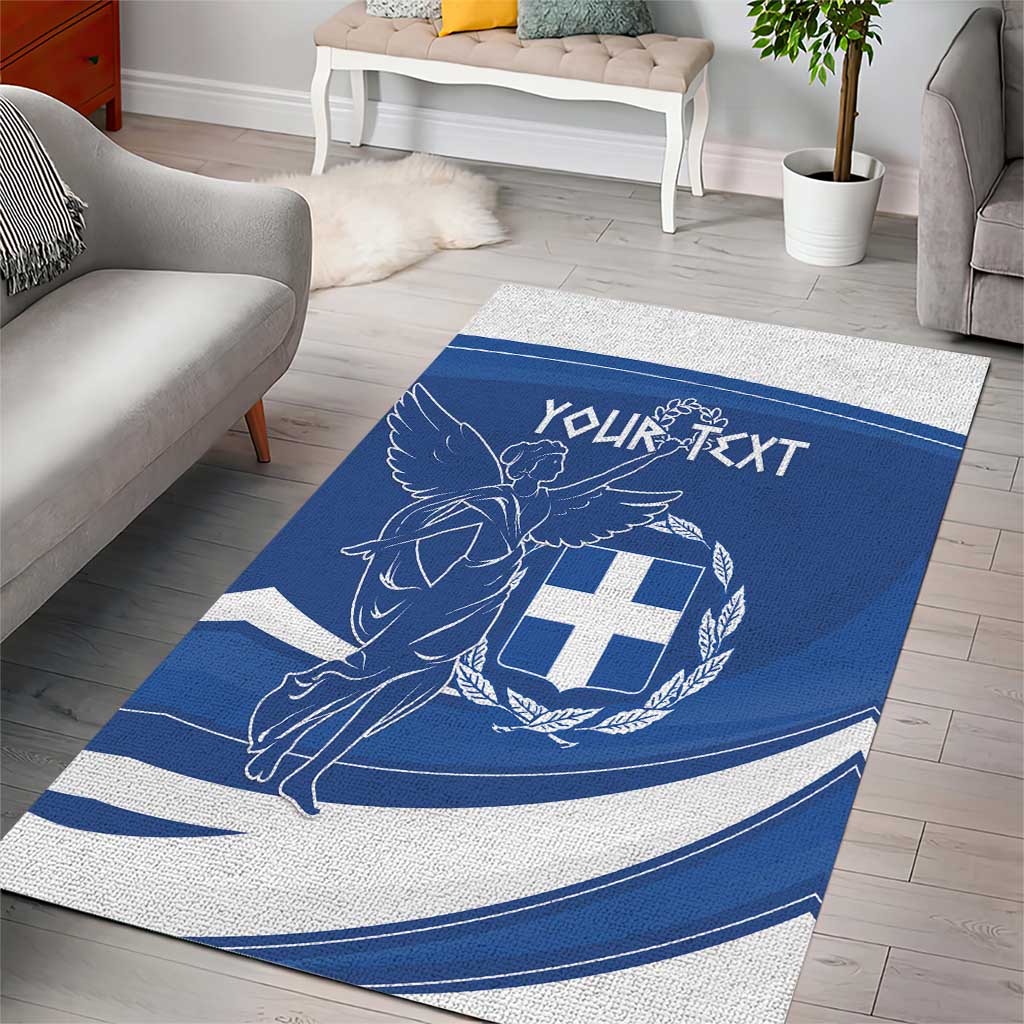 Personalized National Greek Flag Day Area Rug Elliniki Dimokratia