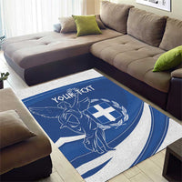 Personalized National Greek Flag Day Area Rug Elliniki Dimokratia