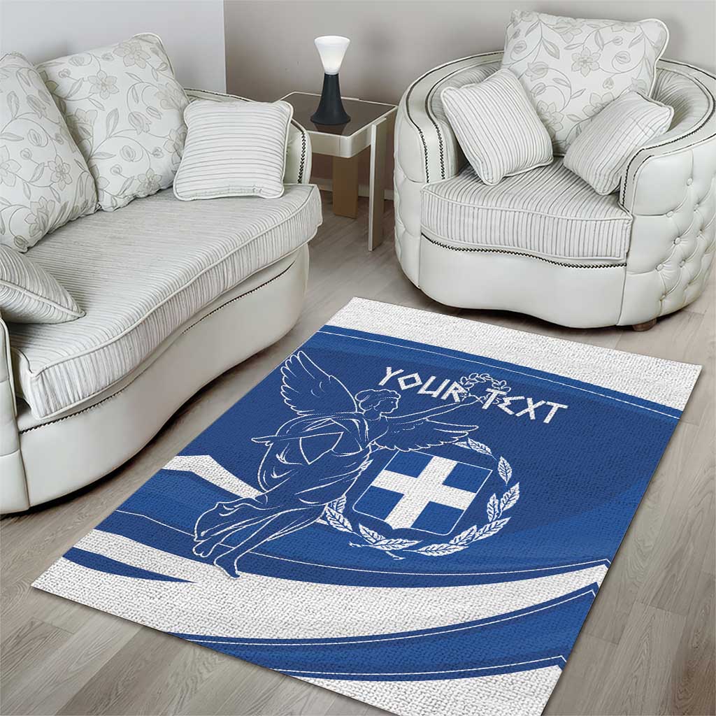 Personalized National Greek Flag Day Area Rug Elliniki Dimokratia