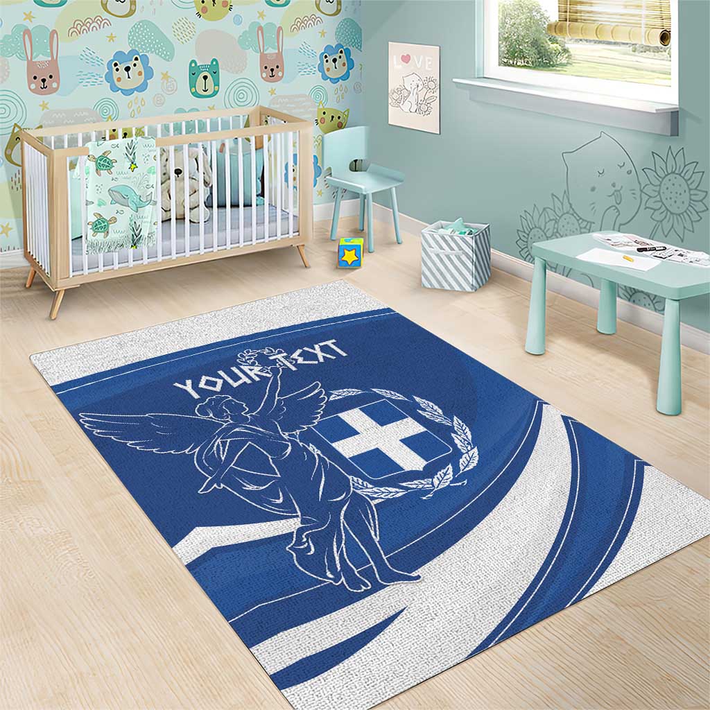 Personalized National Greek Flag Day Area Rug Elliniki Dimokratia