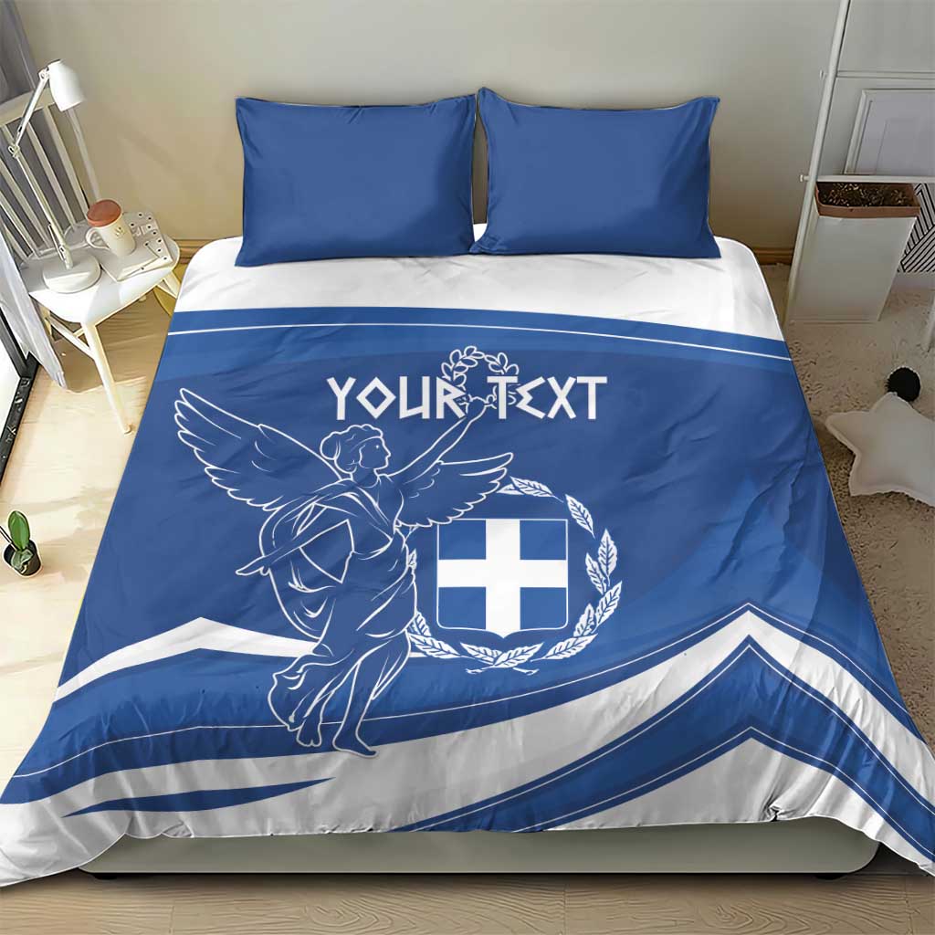 Personalized National Greek Flag Day Bedding Set Elliniki Dimokratia