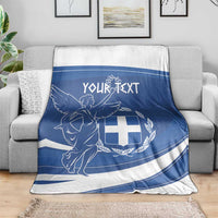 Personalized National Greek Flag Day Blanket Elliniki Dimokratia