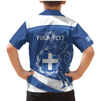 Personalized National Greek Flag Day Family Matching Mermaid Dress and Hawaiian Shirt Elliniki Dimokratia