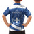 Personalized National Greek Flag Day Family Matching Off The Shoulder Long Sleeve Dress and Hawaiian Shirt Elliniki Dimokratia
