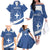 Personalized National Greek Flag Day Family Matching Off The Shoulder Long Sleeve Dress and Hawaiian Shirt Elliniki Dimokratia