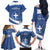 Personalized National Greek Flag Day Family Matching Off The Shoulder Long Sleeve Dress and Hawaiian Shirt Elliniki Dimokratia