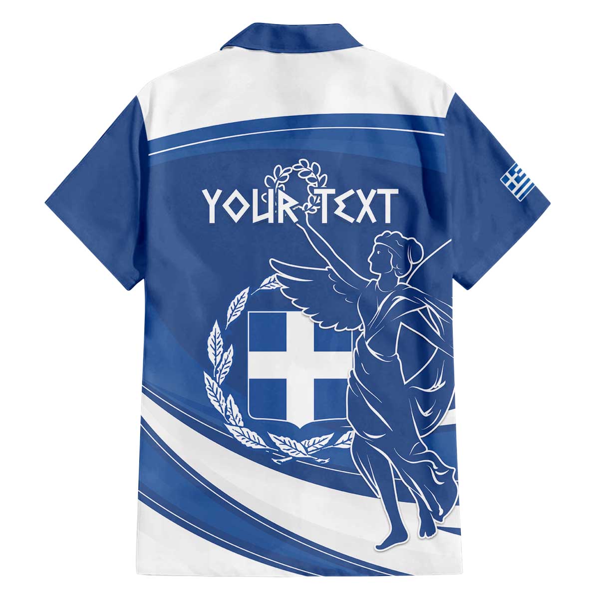 Personalized National Greek Flag Day Family Matching Off The Shoulder Long Sleeve Dress and Hawaiian Shirt Elliniki Dimokratia