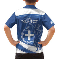 Personalized National Greek Flag Day Family Matching Off Shoulder Maxi Dress and Hawaiian Shirt Elliniki Dimokratia