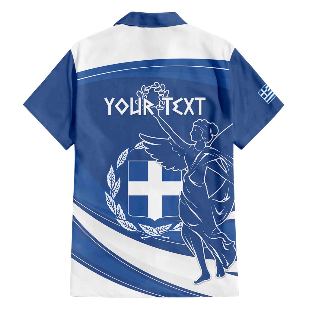 Personalized National Greek Flag Day Family Matching Off Shoulder Short Dress and Hawaiian Shirt Elliniki Dimokratia