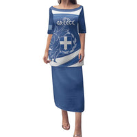 Personalized National Greek Flag Day Family Matching Puletasi and Hawaiian Shirt Elliniki Dimokratia