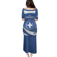 Personalized National Greek Flag Day Family Matching Puletasi and Hawaiian Shirt Elliniki Dimokratia