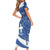 Personalized National Greek Flag Day Family Matching Short Sleeve Bodycon Dress and Hawaiian Shirt Elliniki Dimokratia