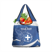 Personalized National Greek Flag Day Grocery Bag Elliniki Dimokratia