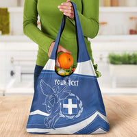 Personalized National Greek Flag Day Grocery Bag Elliniki Dimokratia