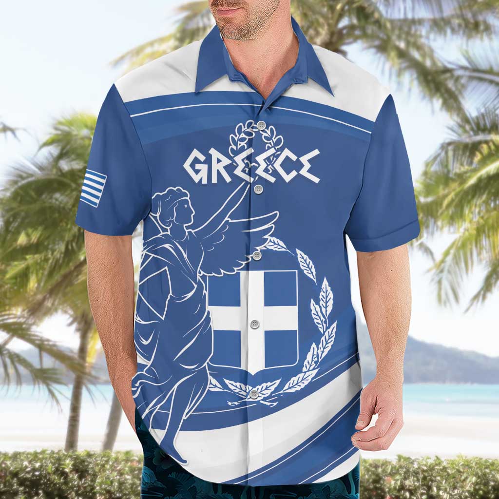 Personalized National Greek Flag Day Hawaiian Shirt Elliniki Dimokratia