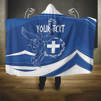 Personalized National Greek Flag Day Hooded Blanket Elliniki Dimokratia
