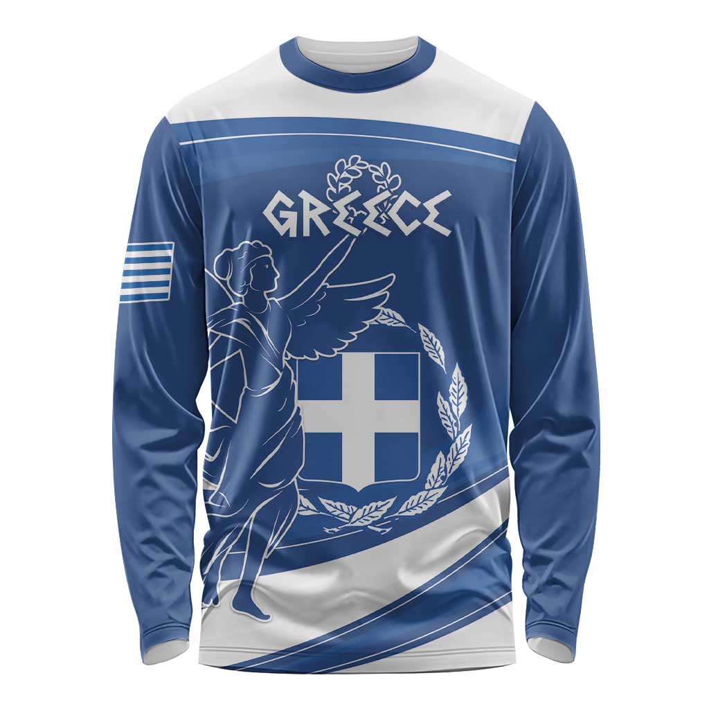 Personalized National Greek Flag Day Long Sleeve Shirt Elliniki Dimokratia