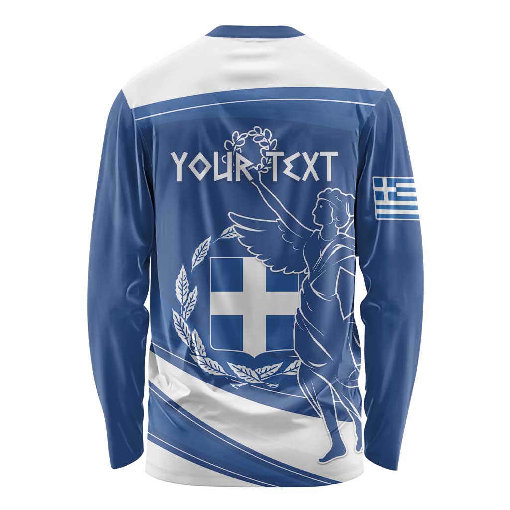 Personalized National Greek Flag Day Long Sleeve Shirt Elliniki Dimokratia