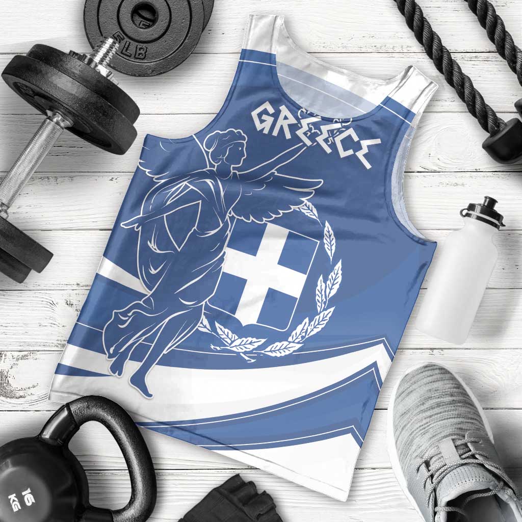 Personalized National Greek Flag Day Men Tank Top Elliniki Dimokratia