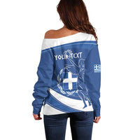 Personalized National Greek Flag Day Off Shoulder Sweater Elliniki Dimokratia