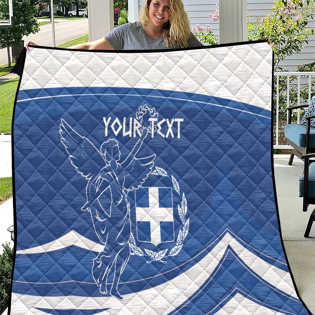 Personalized National Greek Flag Day Quilt Elliniki Dimokratia