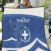 Personalized National Greek Flag Day Quilt Elliniki Dimokratia