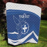 Personalized National Greek Flag Day Quilt Elliniki Dimokratia