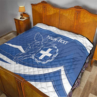 Personalized National Greek Flag Day Quilt Elliniki Dimokratia
