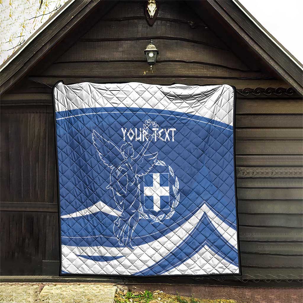 Personalized National Greek Flag Day Quilt Elliniki Dimokratia