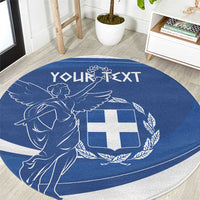 Personalized National Greek Flag Day Round Carpet Elliniki Dimokratia
