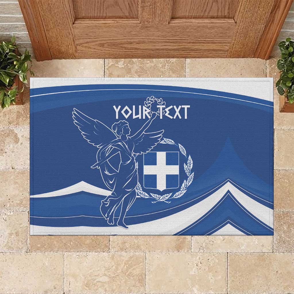 Personalized National Greek Flag Day Rubber Doormat Elliniki Dimokratia