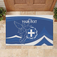 Personalized National Greek Flag Day Rubber Doormat Elliniki Dimokratia