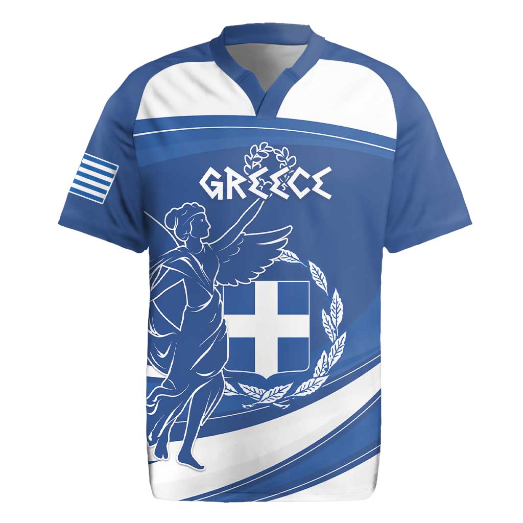 Personalized National Greek Flag Day Rugby Jersey Elliniki Dimokratia