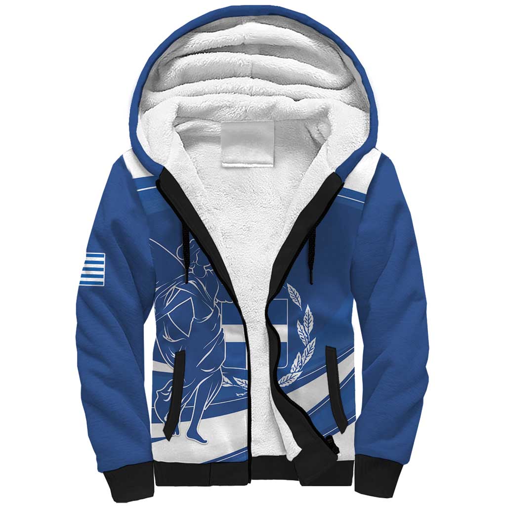 Personalized National Greek Flag Day Sherpa Hoodie Elliniki Dimokratia