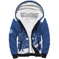 Personalized National Greek Flag Day Sherpa Hoodie Elliniki Dimokratia